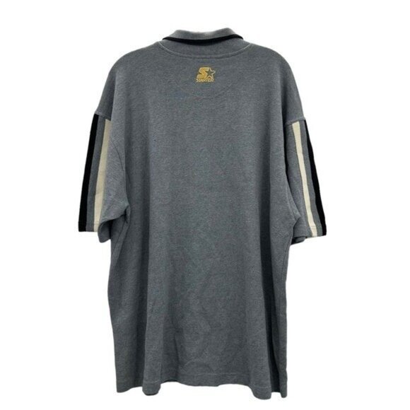 Vintage Chicago Bulls Starter Warm Up Snap Button Shooting Shirt Mens L Gray NBA - Picture 2 of 11